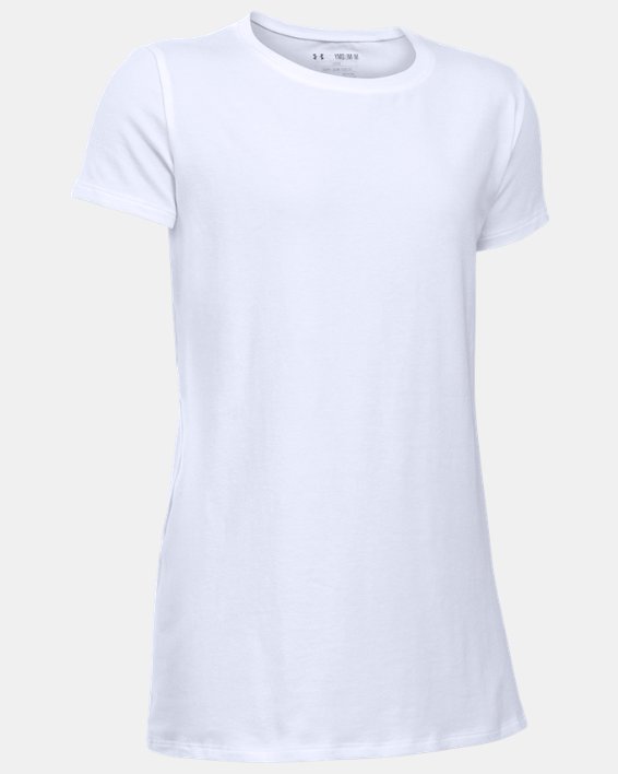 Girls' UA Charged Cotton® T-Shirt, White, pdpMainDesktop image number 0